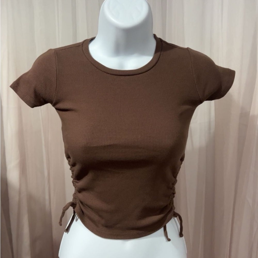 TILLYS Brown Runched Crop Top